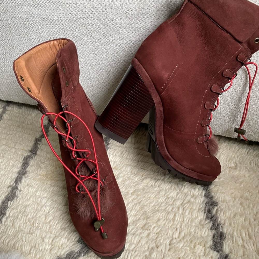 SCHUTZ DALENNA RABBIT HAIR BOOTS SIZE EU 40/US 10B - Picture 4 of 7